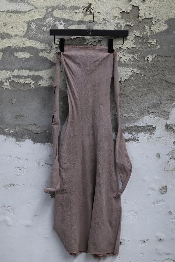 Marc Le Bihan 21915 Silk Shrink Stretch One-Piece Dress Collection French High-Level Handmade MLB-21939-MCMG Wood Rose PMLB4